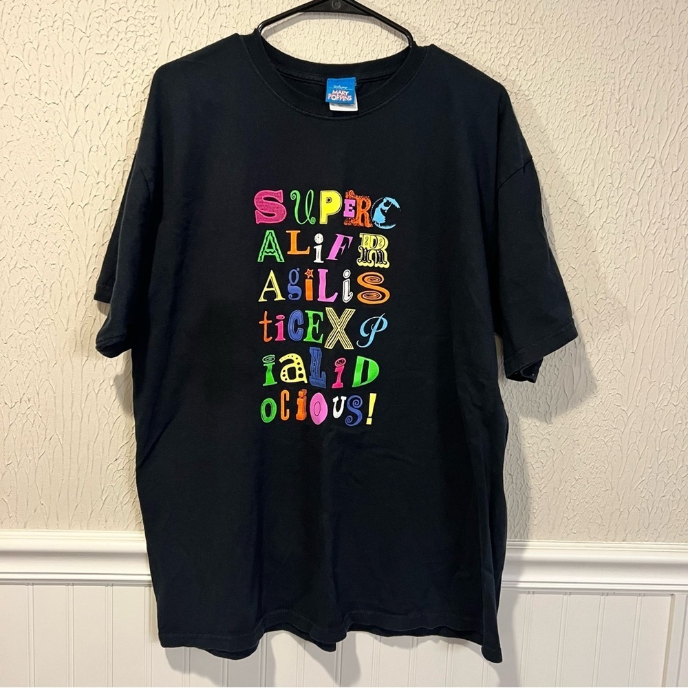 Disney Mary Poppins Broadway Black Short Sleeve T Shirt size XL Unisex